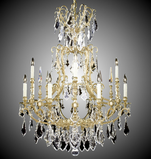 Parisian 12 Light Chandelier in Polished Brass w/Umber Inlay (183|CH7027-B-01G-PI)