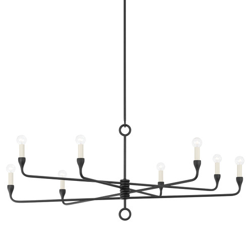 Orson Eight Light Chandelier in Black Iron (67|F9542-BI)