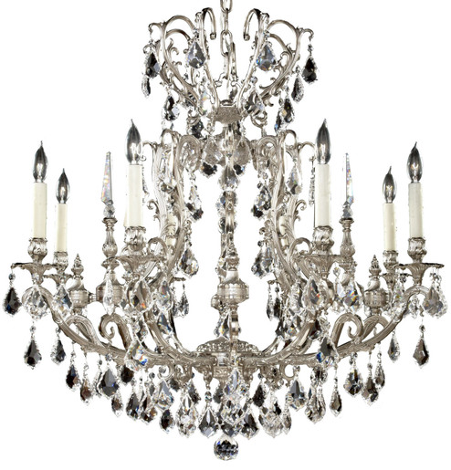 Parisian Eight Light Chandelier in Polished Brass w/Black Inlay (183|CH7014-B-12G-ST)