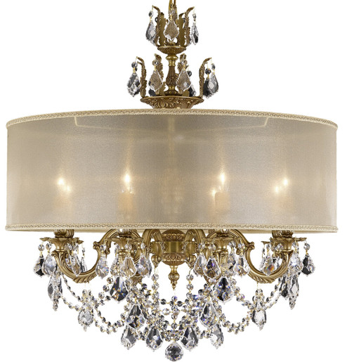 Llydia Eight Light Chandelier in Polished Brass w/Black Inlay (183|CH6542-OTK-12G-PI-HL)
