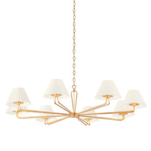 Ozias Eight Light Chandelier in Vintage Gold Leaf (67|F2550-VGL)