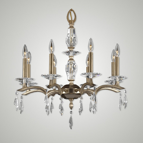Kaya Eight Light Chandelier in Old Bronze Satin w/Pewter Accents (183|CH5504-G-35S-37G-ST)