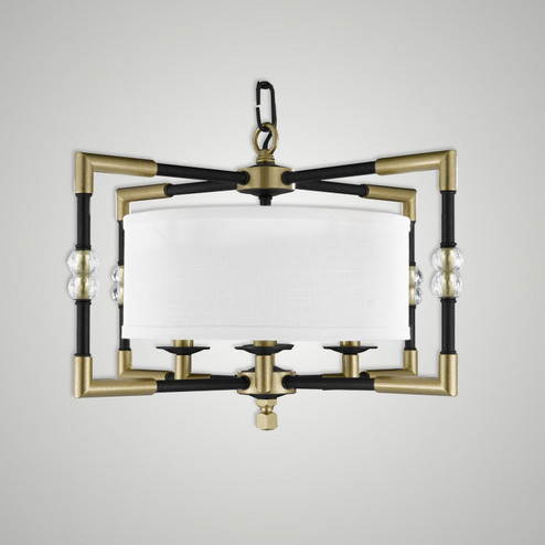 Magro Four Light Chandelier in Pewter (183|CH3702-37G-ST-GL)