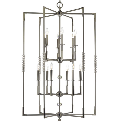 Magro 12 Light Chandelier in Polished Nickel (183|CH3505-38G-ST) Magro 12 Light Chandelier in Polished Nickel (183|CH3505-38G-ST)