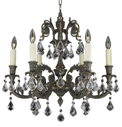 Finisterra Six Light Chandelier in Antique Black Glossy (183|CH2002-ATK-02G-ST)