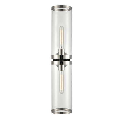 Revolve II Two Light Bathroom Fixture in Clear Glass/Polished Nickel (452|WV311602PNCG)
