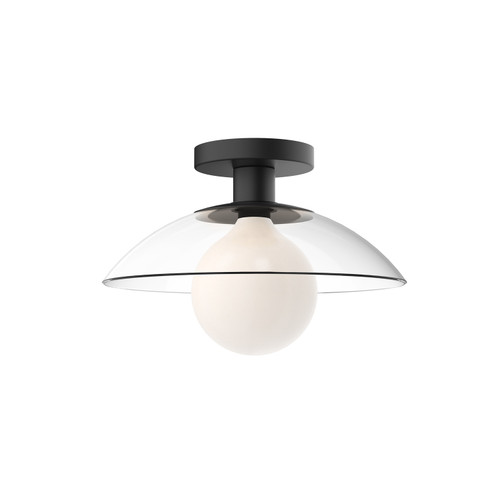 Francesca One Light Semi-Flush Mount in Clear Glass/Matte Black (452|SF517112MBCL)