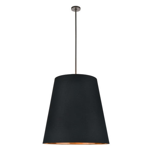 Calor Three Light Pendant in Urban Bronze/Black Linen With Gold Parchment (452|PD311030UBBG)