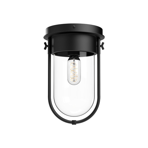 Cyrus One Light Flush Mount in Clear Glass/Matte Black (452|FM539008MBCL)