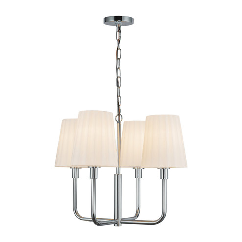 Plisse Four Light Chandelier in Chrome/Opal Matte Glass (452|CH628423CHOP)