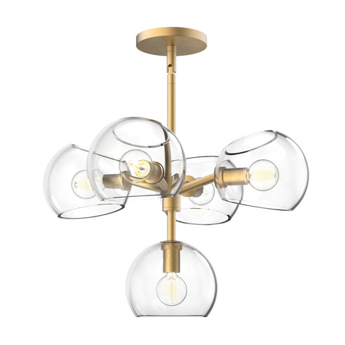 Willow Five Light Chandelier in Brushed Gold/Clear Glass (452|CH548518BGCL)