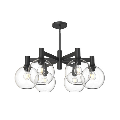 Castilla Six Light Chandelier in Clear Glass/Matte Black (452|CH506230MBCL)