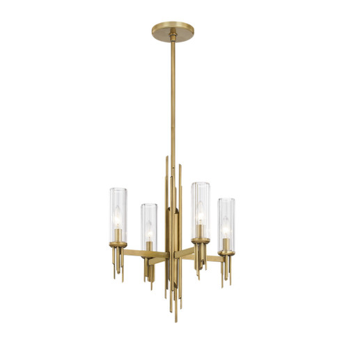 Torres Four Light Chandelier in Ribbed Glass/Vintage Brass (452|CH335418VBCR)