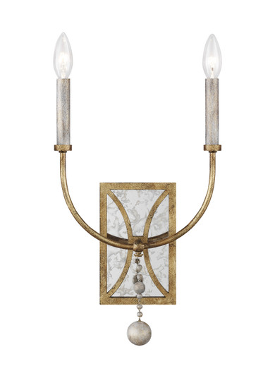 Marielle Two Light Wall Sconce in Antique Gild (1|WB1920ADB)