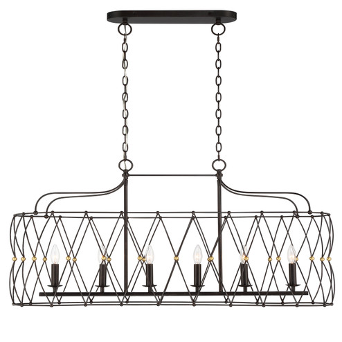 Zucca Six Light Chandelier in English Bronze + Antique Gold (60|ZUC-A9037-EB-GA)