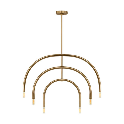 Hadden Six Light Chandelier in Satin Brass (454|DJC1126SB)