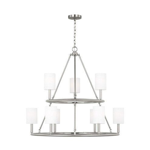 Egmont Nine Light Chandelier in Brushed Steel (454|DJC1099BS)