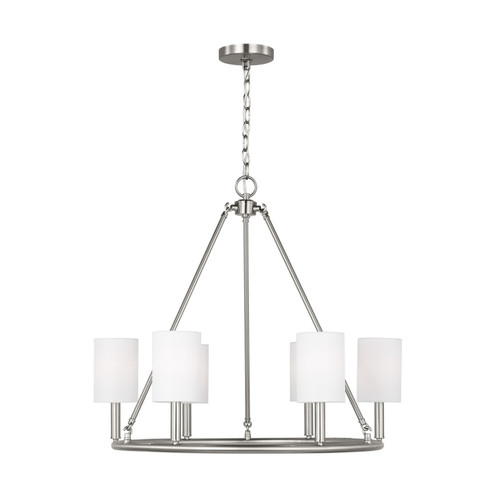 Egmont Six Light Chandelier in Brushed Steel (454|DJC1086BS)