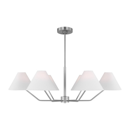 Burke Six Light Chandelier in Brushed Steel (454|DJC1016BS)