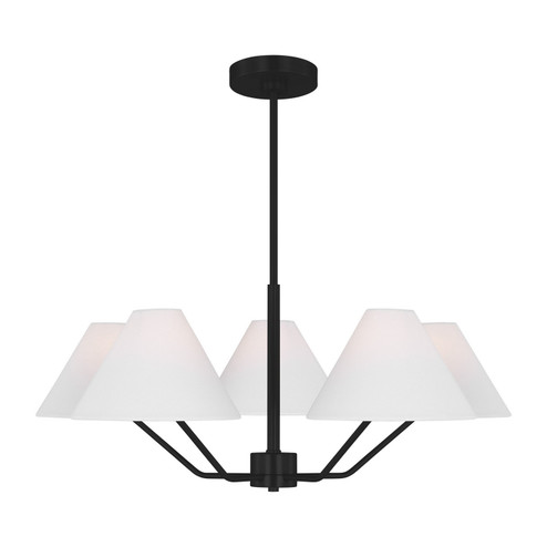 Burke Five Light Chandelier in Midnight Black (454|DJC1005MBK)