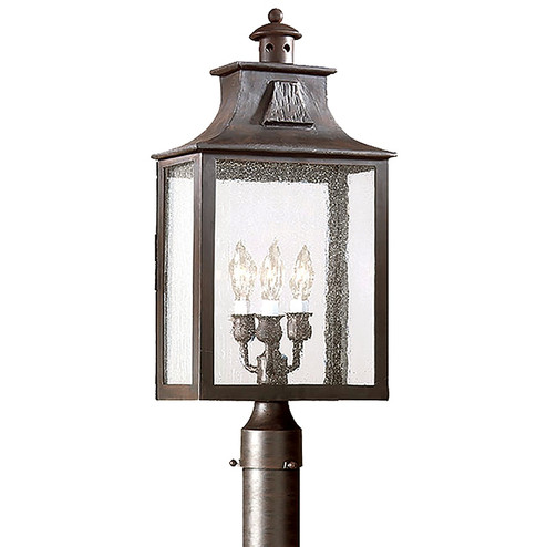 Newton Three Light Post Lantern in Soft Off Black (67|P9006-SFB)