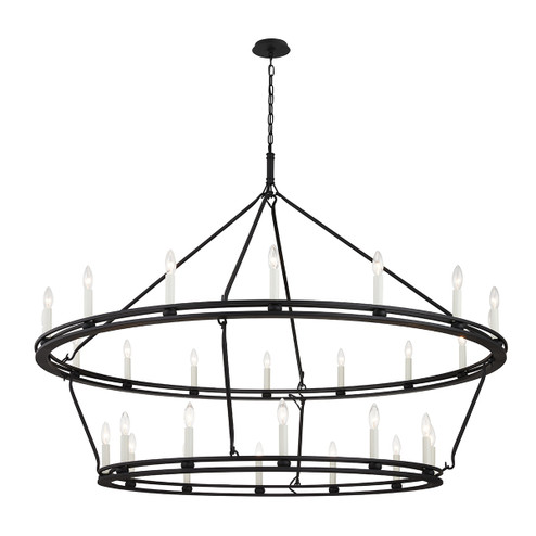 Sutton 28 Light Chandelier in Textured Black (67|F6235-TBK)