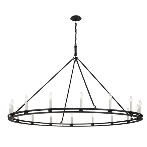 Sutton 16 Light Chandelier in Textured Black (67|F6234-TBK)