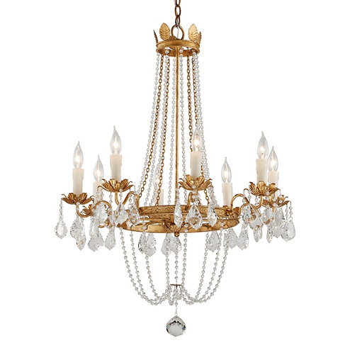 Viola Eight Light Chandelier in Distressed Gold Leaf (67|F5366-VGL)