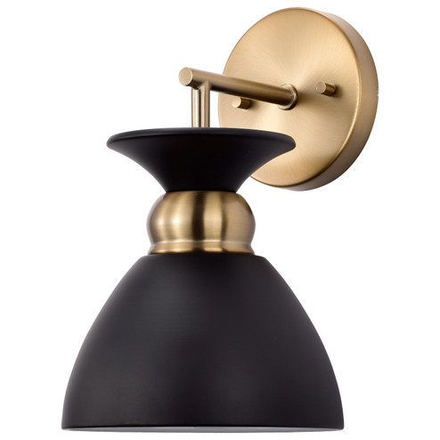 Perkins One Light Wall Sconce in Matte Black / Burnished Brass (72|60-7458)