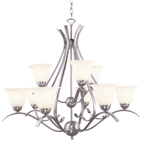 Aspen Nine Light Chandelier in Brushed Nickel (110|9289 BN)