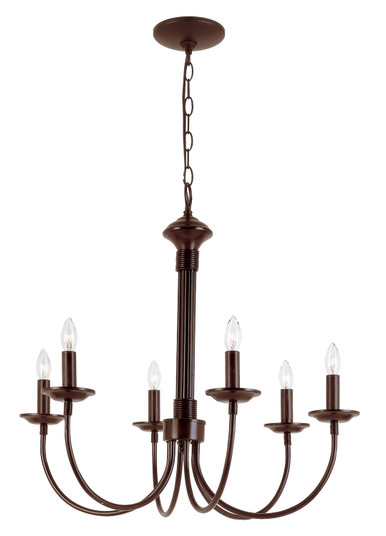 Candle Six Light Chandelier in Rubbed Oil Bronze (110|9016 ROB)