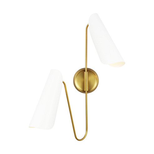 Tresa Two Light Wall Sconce in Matte White and Burnished Brass (454|AEW1002BBSMWT)