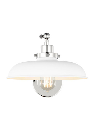 Wellfleet One Light Wall Sconce in Matte White and Polished Nickel (454|CW1141MWTPN)