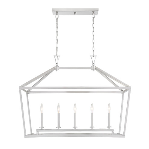 Townsend Five Light Linear Chandelier in Satin Nickel (51|1-424-5-SN)