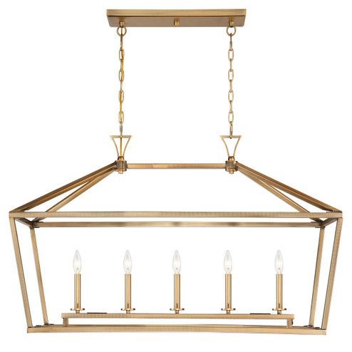 Townsend Five Light Linear Chandelier in Warm Brass (51|1-424-5-322)