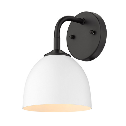 Zoey One Light Wall Sconce in Matte Black (62|6956-1W BLK-WHT)