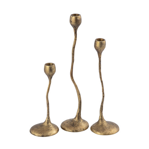 Rosen Candleholder - Set of 3 in Brass (45|H0897-10924/S3)