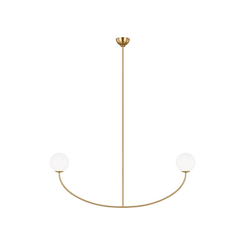 Galassia Two Light Linear Chandelier in Burnished Brass (454|AEC1132BBS)