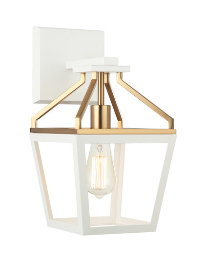 Mavonshire One Light Wall Sconce in White / Aged Gold Brass (423|W67001WHAG)