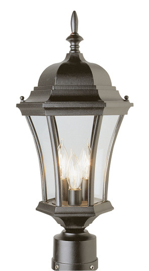 Burlington Three Light Postmount Lantern in Black (110|4504 BK)