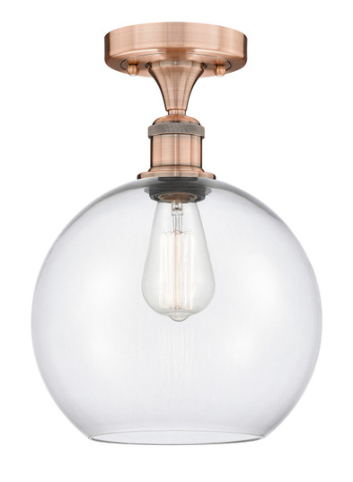 Edison One Light Semi-Flush Mount in Antique Copper (405|616-1F-AC-G122-10)