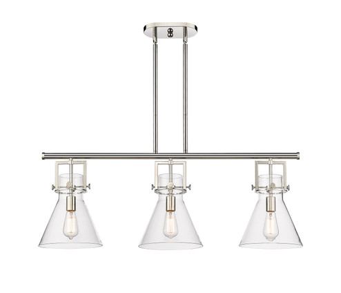 Downtown Urban Three Light Island Pendant in Polished Nickel (405|411-3I-PN-G411-10CL)