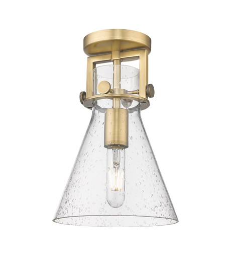 Downtown Urban One Light Flush Mount in Brushed Brass (405|411-1F-BB-G411-8SDY)