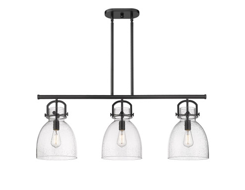 Downtown Urban Three Light Island Pendant in Matte Black (405|410-3I-BK-G412-10SDY)