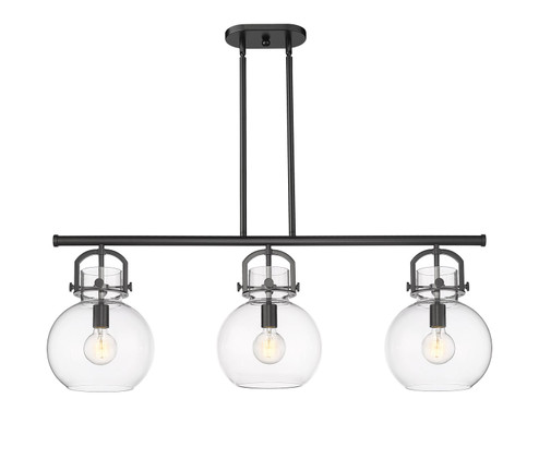 Downtown Urban Three Light Island Pendant in Matte Black (405|410-3I-BK-G410-10CL)