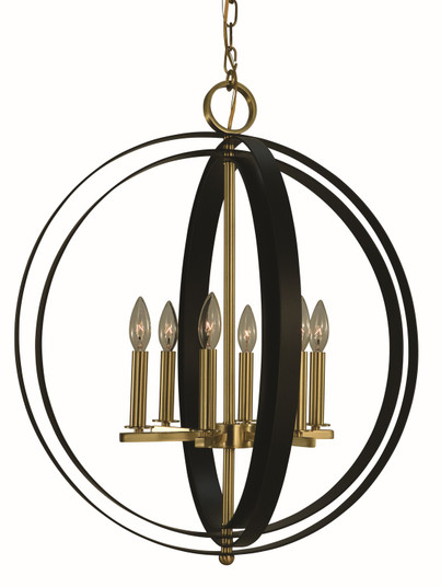 Constellation Six Light Pendant in Brushed Brass with Matte Black (8|4655 BR/MBLACK)