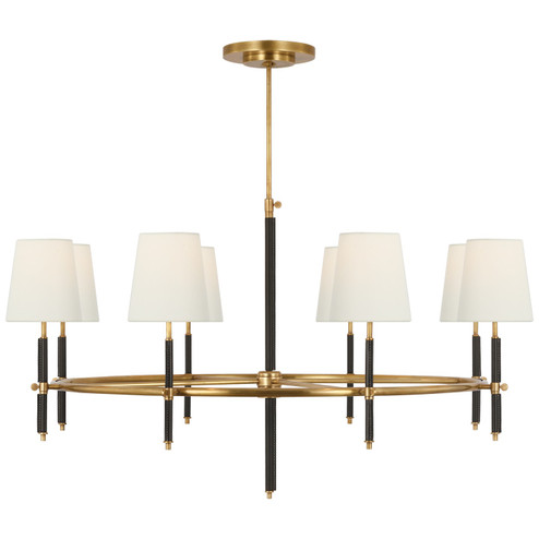 Bryant Wrapped LED Chandelier in Hand-Rubbed Antique Brass and Chocolate Leather (268|TOB 5588HAB/CHC-L)