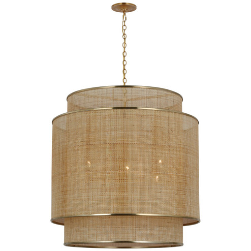 Linley LED Pendant in Soft Brass and Natural Rattan Caning (268|MF 5025SB/NRT)