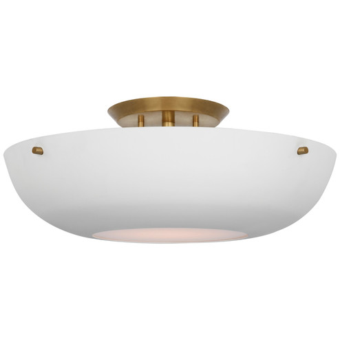 Valencia LED Flush Mount in Hand-Rubbed Antique Brass (268|ARN 4520HAB-WHT)
