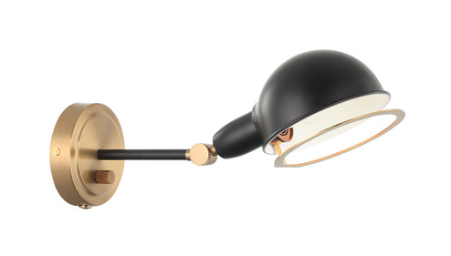 Blare One Light Wall Sconce in Aged Gold Brass + Black (423|S00711AGBK)